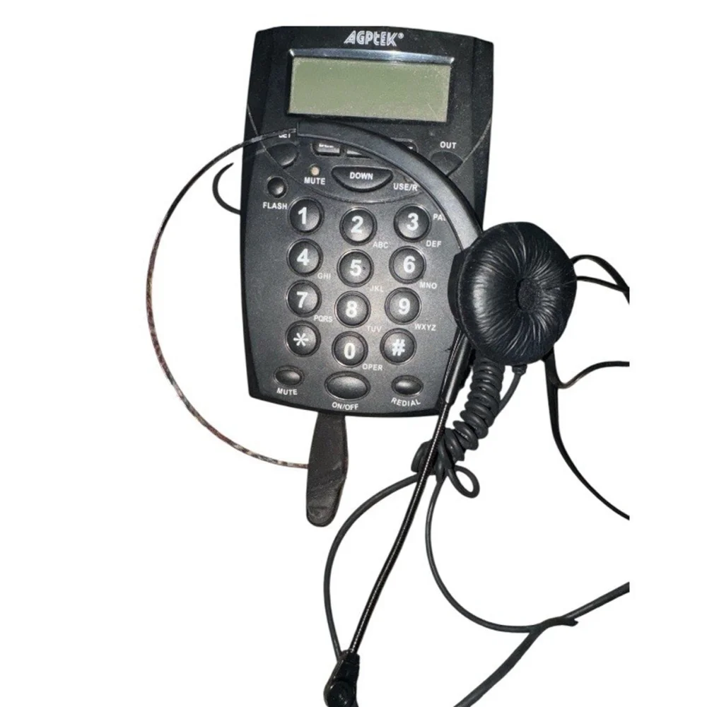 AGPTEK Call Center Dialpad and Headset - HA0021 BLACK work from home